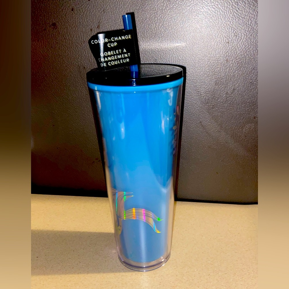 Starbucks 2021 Christmas Holiday Siren Mermaid Blue Color Change Tumbler 24oz